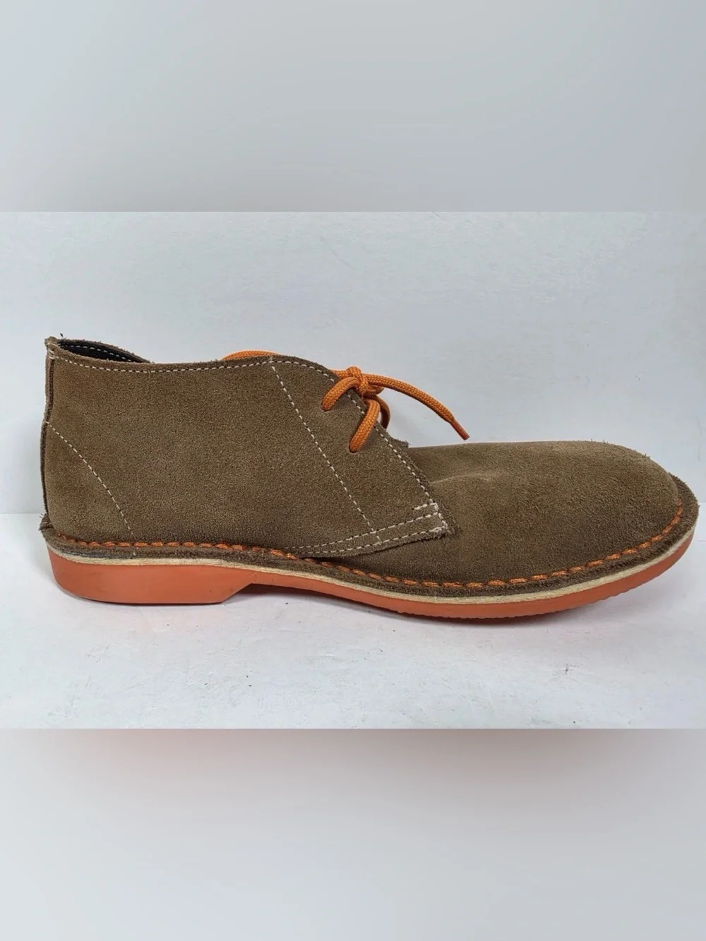 Veldskoen Mens Heritage Bloem Chukka Boots Brown Suede Orange Sole Size 9